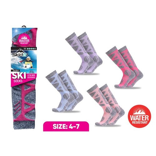 Socks Ladies Premium Ski Socks 4 Asstd