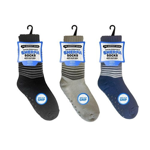 Socks Mens Sherpa Socks Block Stripe