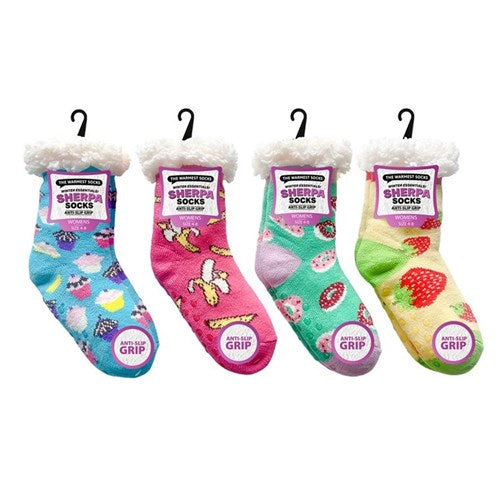 Socks Ladies Sherpa Socks Snacks Ser 2