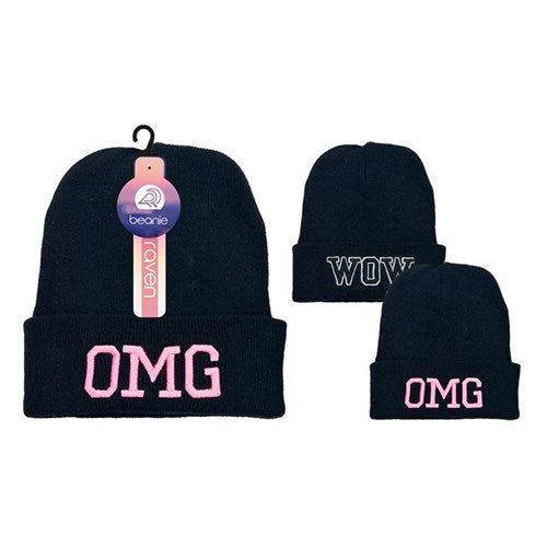 Teen Girls Embroid Text Beanie