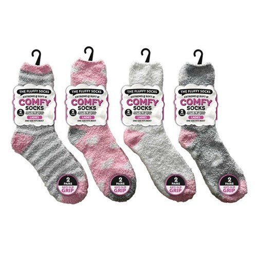 Socks Ladies Microfiber Socks Anti Slip Ser1 2pk