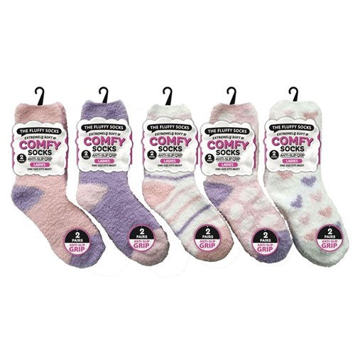 Socks Ladies Microfiber Socks Anti Slip Ser2 2pk