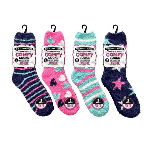 Socks Ladies Microfiber Socks Anti Slip Ser4 2pk