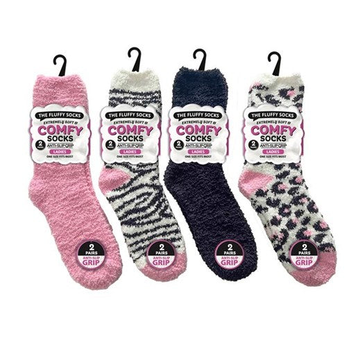 Socks Ladies Microfiber Socks Anti Slip Ser6 2pk