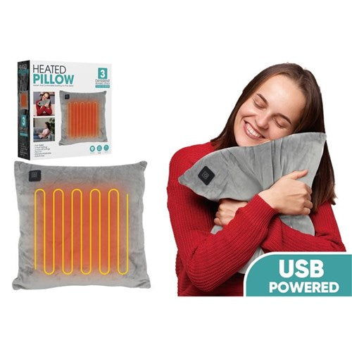 Heated Pillow 40x40cm USB Powered