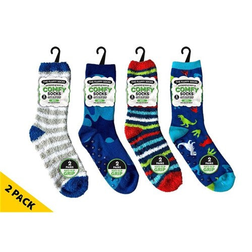 Socks Boys Microfiber Socks Dino/Stripe/Camo 2pk