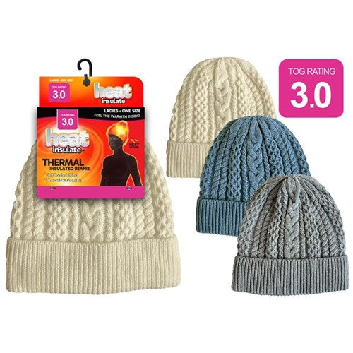 Ladies cable knit winter headwear