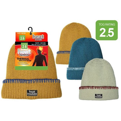 Youth winter headwear with folded brim