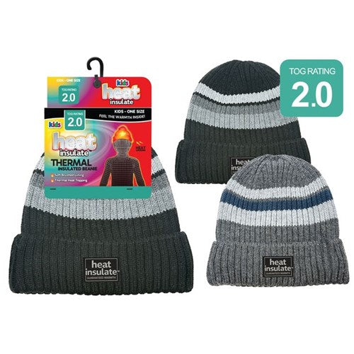 Kids striped thermal headwear