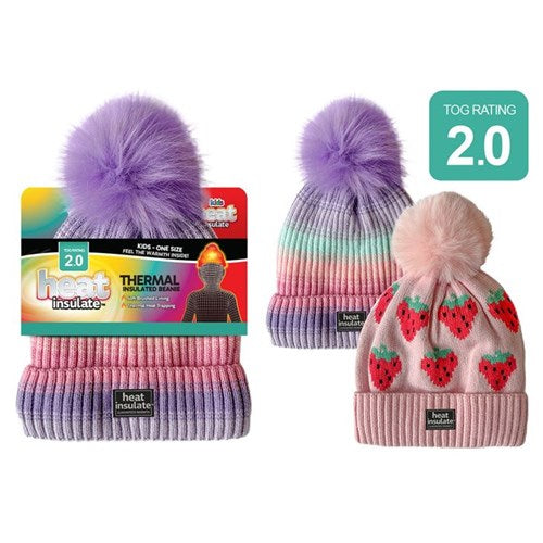 Girls thermal headwear with fluffy top