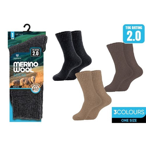 Mens premium wool solid color foot coverings