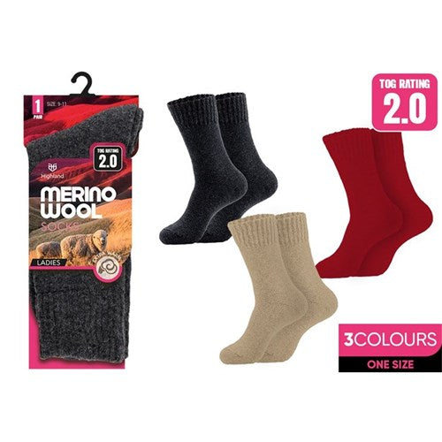 Ladies premium wool solid color foot coverings