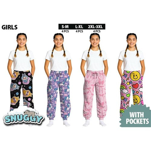 Girls plush fleece comfortable lounging bottoms