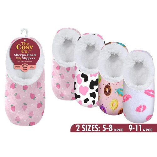 Graphic rich printed indoor foot coverings in assorted styles