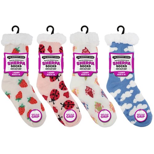 Patterned woven foot warmers with thick plush lining