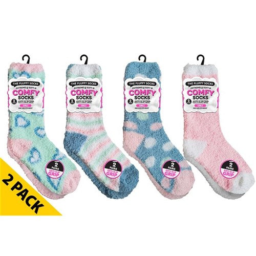 Girls bright foot coverings with safety traction
