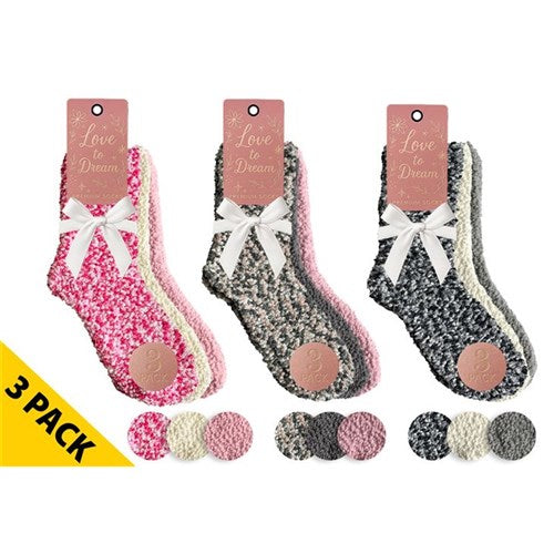 Ladies highly textured bumpy knit foot coverings with a bow