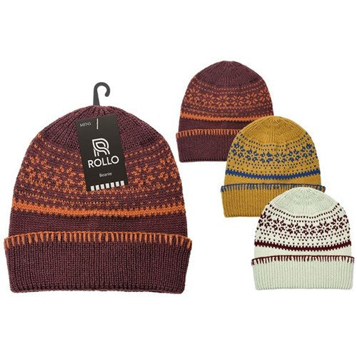 Expertly woven cold weather headwear with traditional pattern