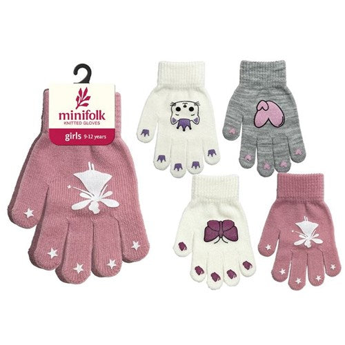 Flexible winter handwear with glossy decorative details