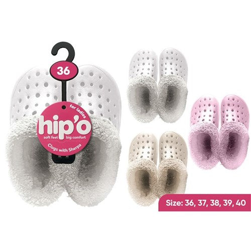 Ladies durable indoor outdoor shoes with fuzzy lining