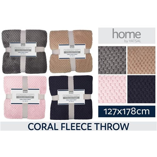Coral Fleece Throw Blanket 127X152C