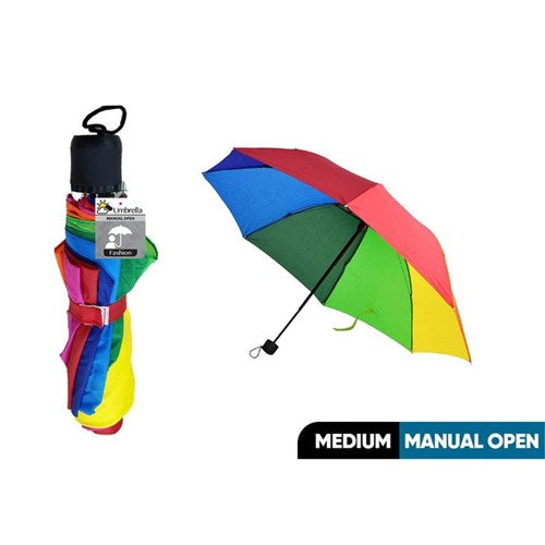 Compact manual rainbow umbrella