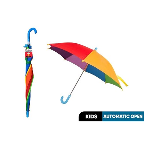 Rainbow colored kids umbrella auto