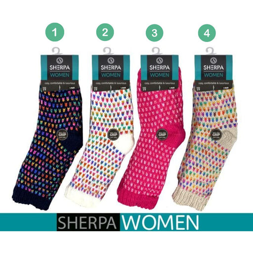 Ladies Knitted Sherpa Socks 1Pair