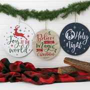 Round 30cm assorted wall plaque Christmas decorations