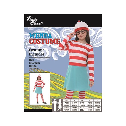 Ronis Wally Red and White Striped Costume Large