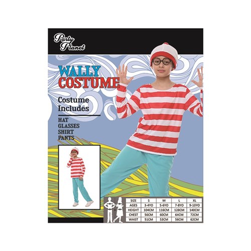 Ronis Wally Red and White Striped Costume Large