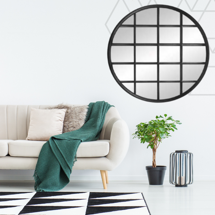 Ronis Walter Wall Mirror 120x120cm Matt Black