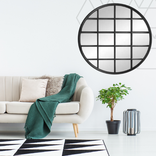 Ronis Walter Wall Mirror 120x120cm Matt Black