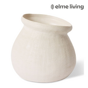 Ronis Wanda Vase Hessian White 25x25x24cm – thumbnail
