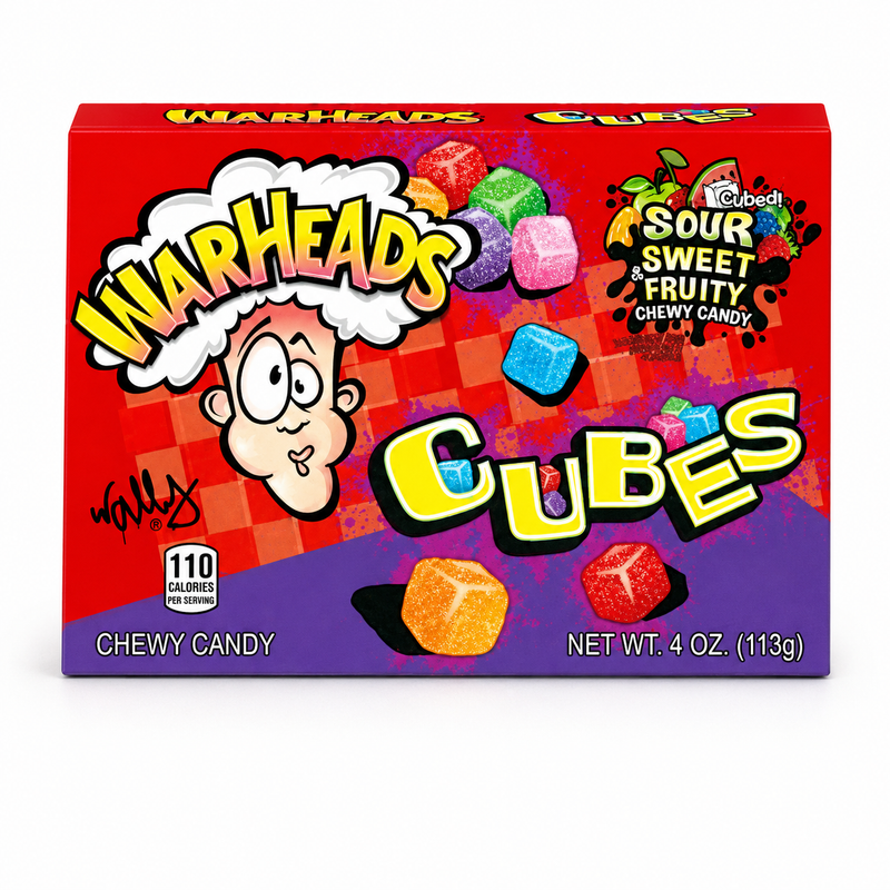 Warheads chewy cubes 113g sour candy box for sharing and party snacks