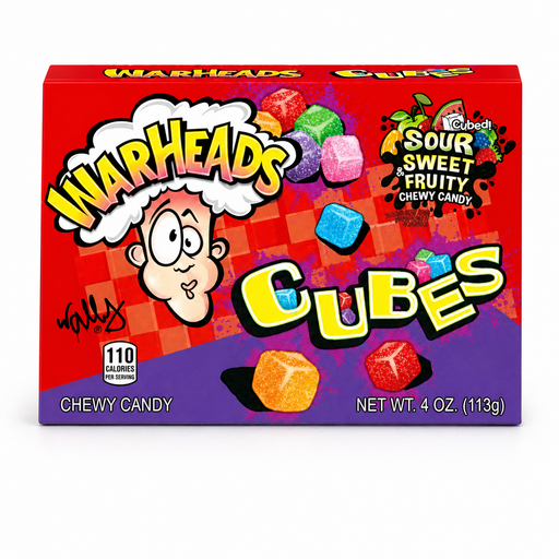Warheads chewy cubes 113g sour candy box for sharing and party snacks
