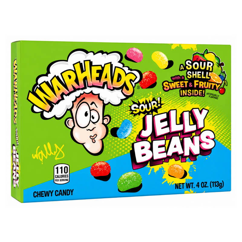 Warheads sour jelly beans 113g box for candy bars and party treats