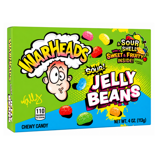 Warheads sour jelly beans 113g box for candy bars and party treats