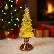 32cm water-filled Christmas tree with swirling glitter and warm LED lights for festive home décor – thumbnail