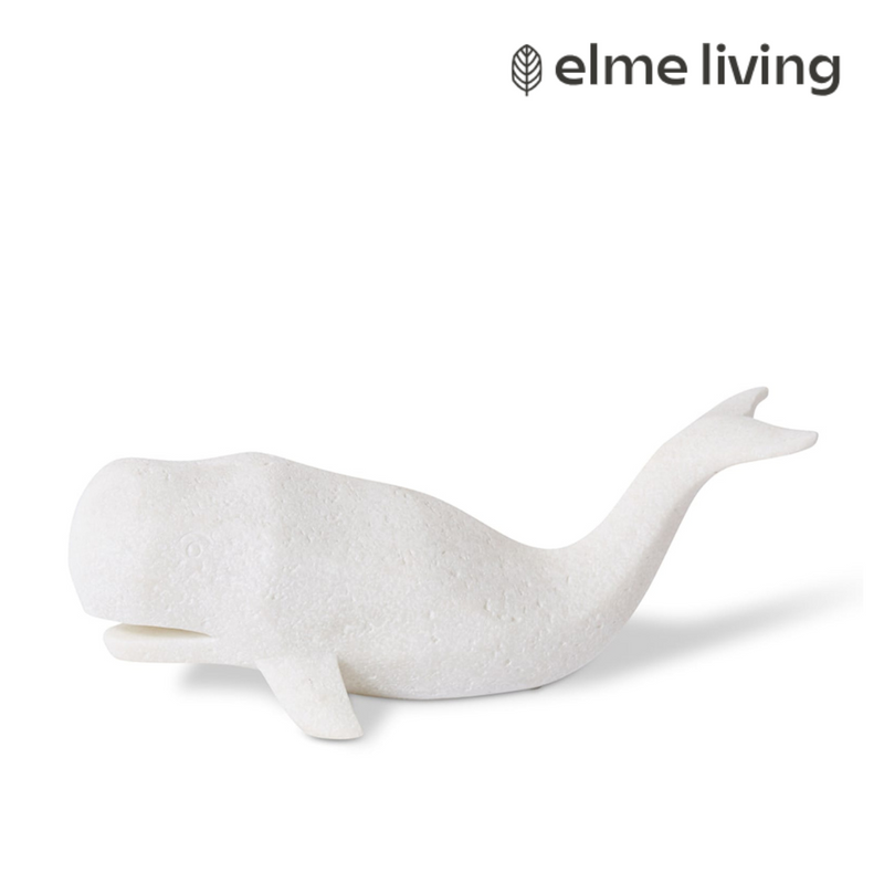 Ronis Whale Sculpture White 31x10x11cm
