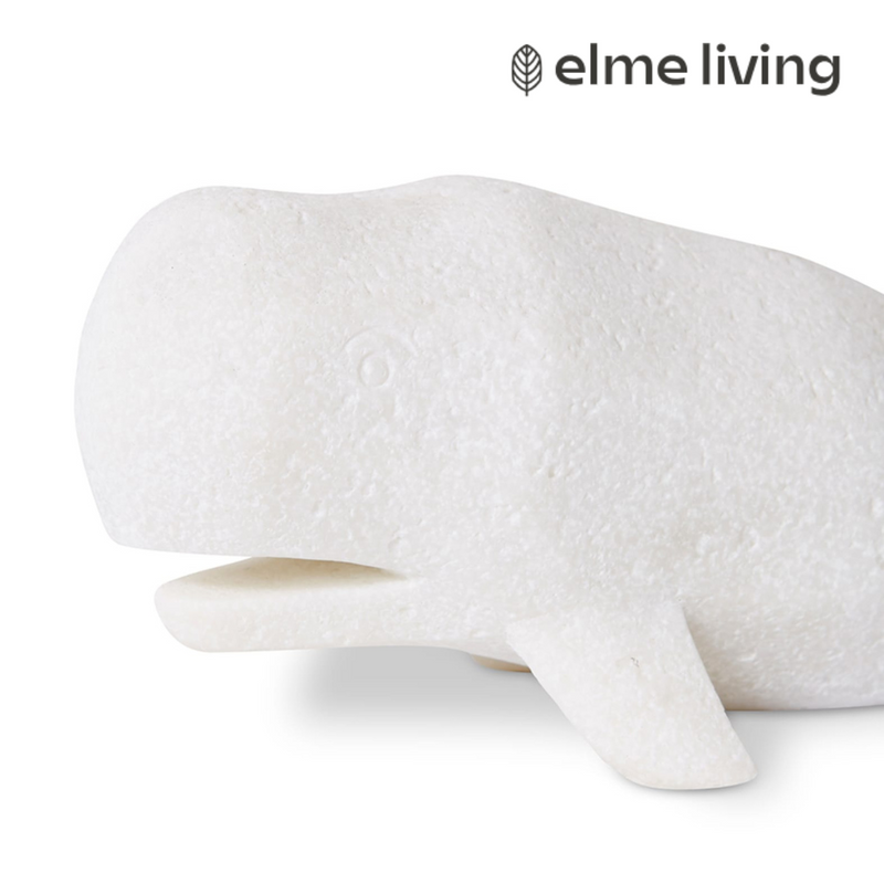 Ronis Whale Sculpture White 31x10x11cm
