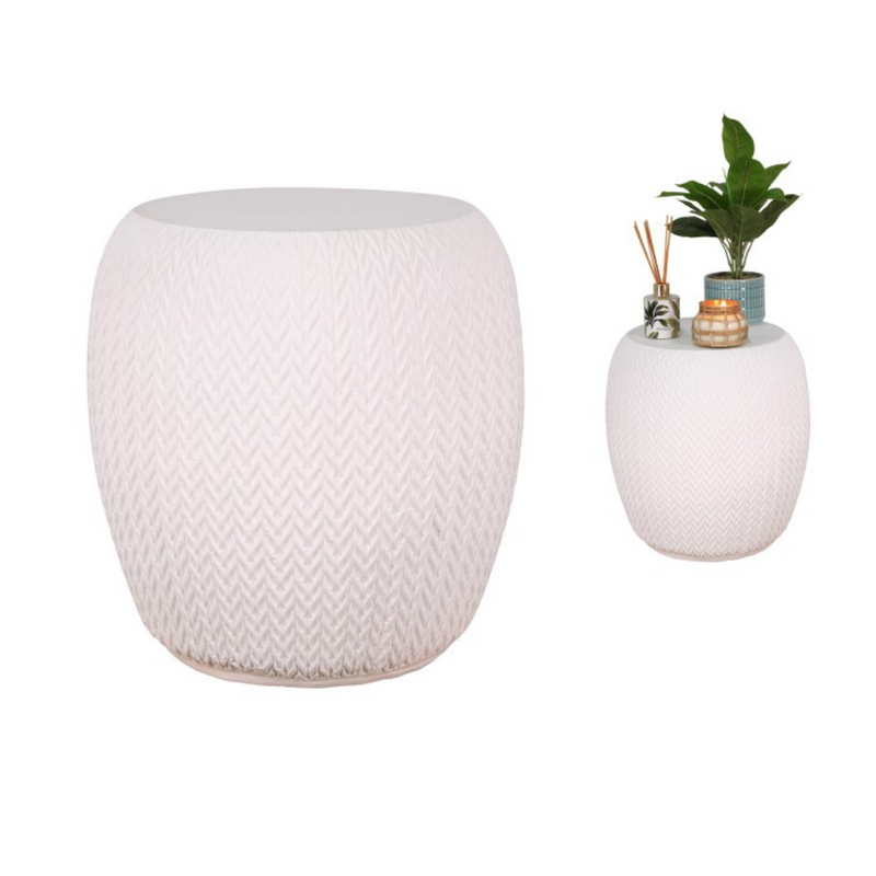 Ronis White Chevron Detailed Table 40cm