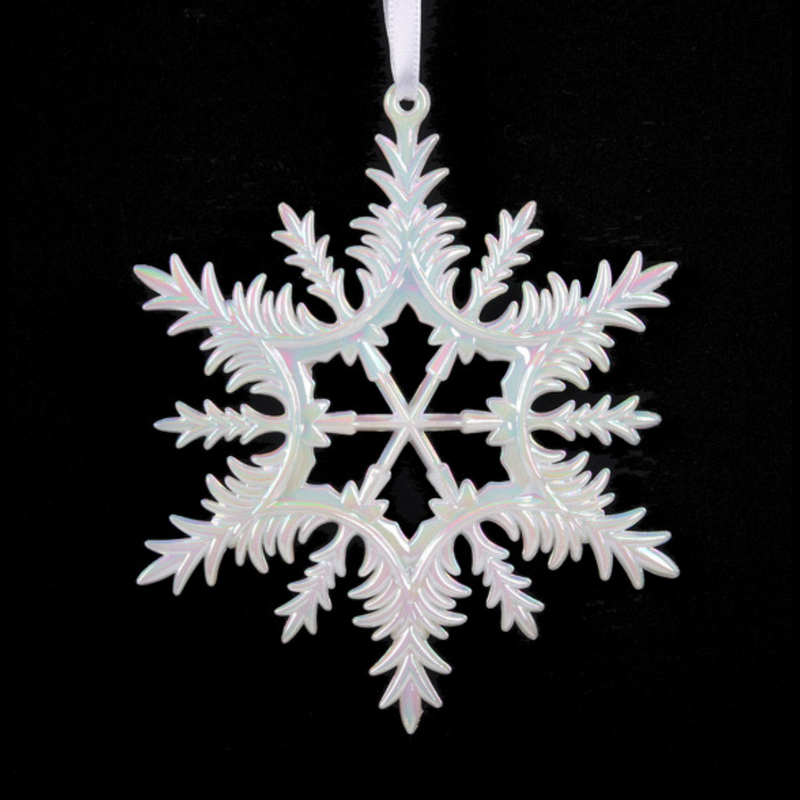 Ronis White Iridescent Snowflake 13cm