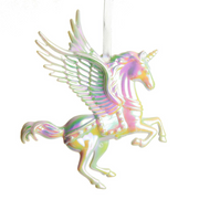 Ronis White Iridescent Unicorn Tree Ornament 18.5x12.7cm – thumbnail