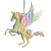 Ronis White Iridescent Unicorn Tree Ornament 18.5x12.7cm – thumbnail