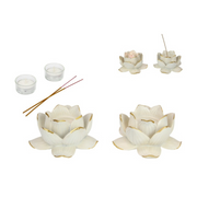 Ronis White Lotus Tealight Holder 16cm