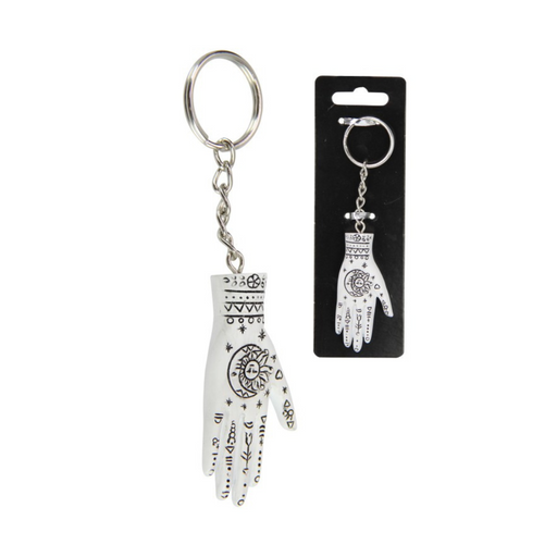 Ronis White Palmistry Phrenology Hand Key Ring