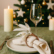 White berry napkin ring, 5cm, festive table decoration for Christmas and events