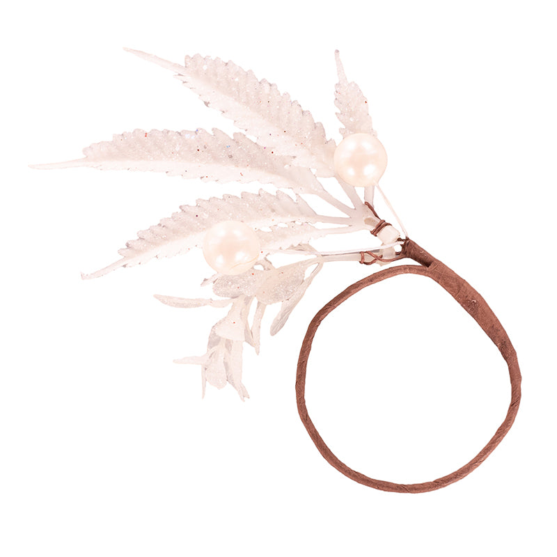 White berry napkin ring, 5cm, festive table decoration for Christmas and events