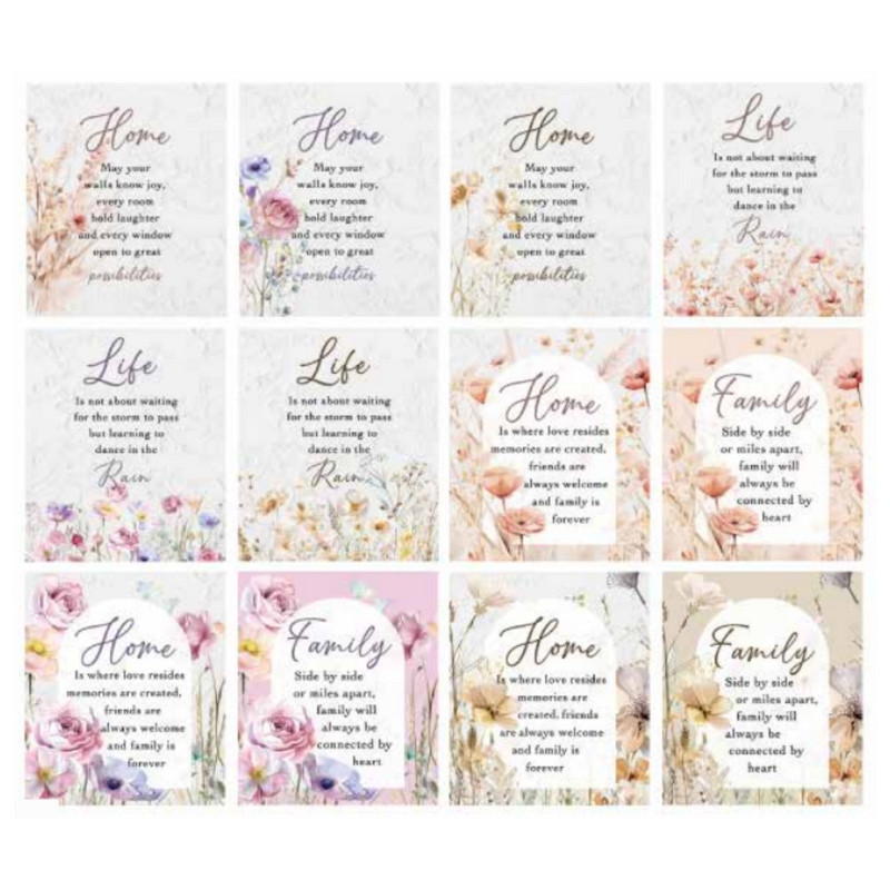 Ronis Wildflower Inspiration Plaques 4x12x0.9cm Assorted
